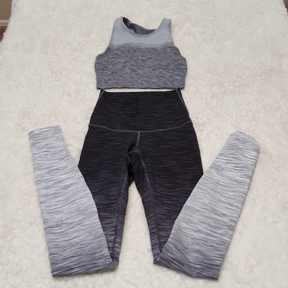 Lululemon wunder under high rise 31” leggings size 4 with matching top!